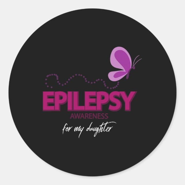 Niedliche Epilepsie-Bewusstsein für meine Tochter Runder Aufkleber (Vorderseite)