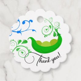 Niedliche Erbsen in einem Pod-Triplets grün Danke  Geschenkanhänger