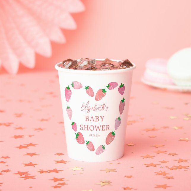Niedliche ErdbeerBaby-Dusche Pappbecher (Insitu)