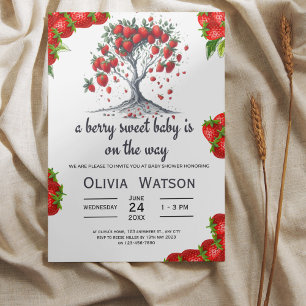 Niedliche Erdbeerbaum Berry Sweet Baby Dusche Einladung