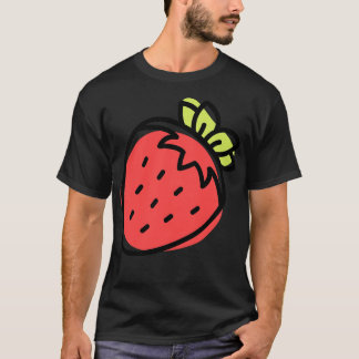 Niedliche Erdbeere Abstrakt Minimalistisch Childli T-Shirt