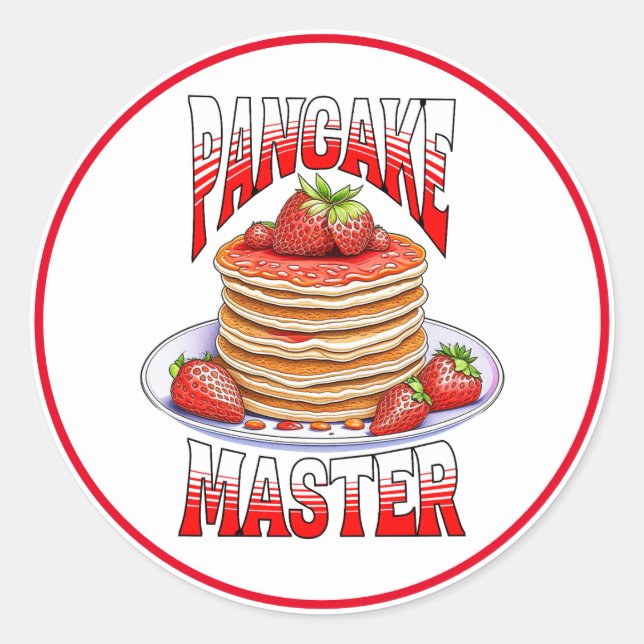 Niedliche Erdbeere Pancakes Feinschmecker Runder Aufkleber (Vorderseite)