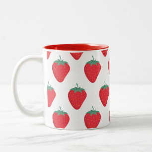 Niedliche Erdbeere-Tasse Zweifarbige Tasse