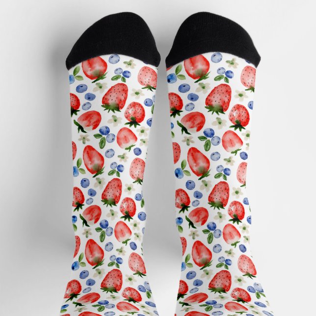 Niedliche Erdbeere und Blueberry Muster Socken (Oben)