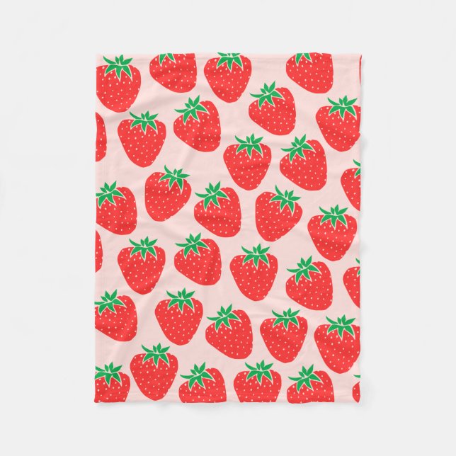 Niedliche Erdbeeren Blanket Fleecedecke (Vorderseite)