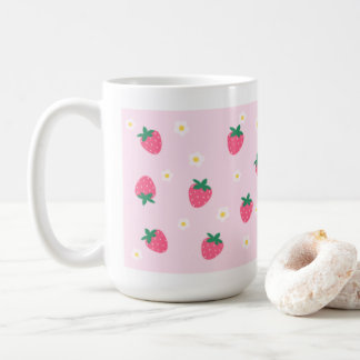 Niedliche Erdbeeren-Blume-Image-Tasse Kaffeetasse