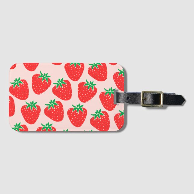 Niedliche Erdbeeren-Gepäckmarke Gepäckanhänger (Vorderseite (Horizontal))