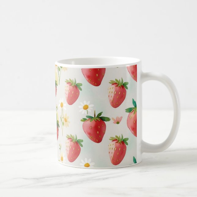 Niedliche Erdbeeren Regenbogen Geburtstagsparty Kaffeetasse (Rechts)