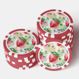 Niedliche Erdbeeren Regenbogen Geburtstagsparty Pokerchips