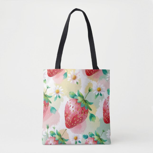 Niedliche Erdbeeren Regenbogen Geburtstagsparty Tasche (Vorderseite)