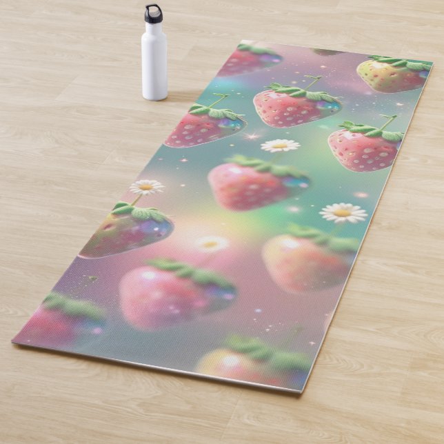 Niedliche Erdbeeren Regenbogenmuster Party Yogamatte (Beispiel)