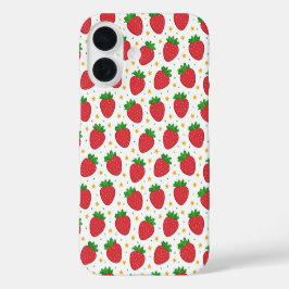 Niedliche Erdbeeren und Sterne iPhone 16 Hülle