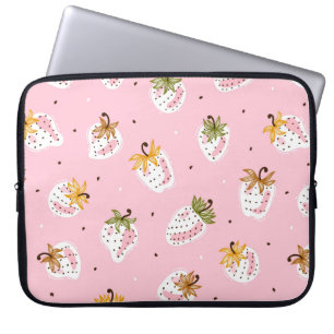 Niedliche Erdbeeren Vintag Nahtlose Muster. Obst Laptopschutzhülle