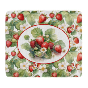 Niedliche Erdbeeren Wasserfarbe Schneidebrett