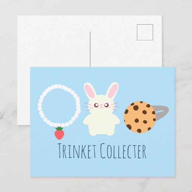 Niedliche Erdbeerenkette, sonnige und ringförmige Postkarte (Vorne/Hinten)