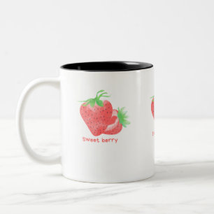 Niedliche Erdbeerkaffee-Tasse Zweifarbige Tasse