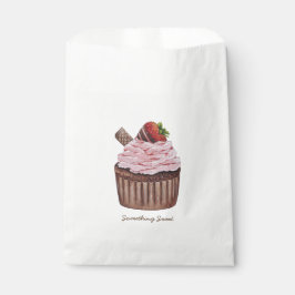 Niedliche Erdbeerkuchen in Aquarellfarbe Geschenktütchen