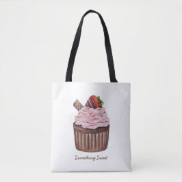 Niedliche Erdbeerkuchen in Aquarellfarbe Tasche
