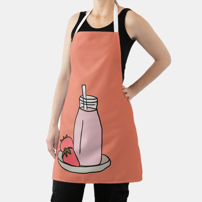 Niedliche Erdbeermilch rosa und weiß Schürze (InSitu)