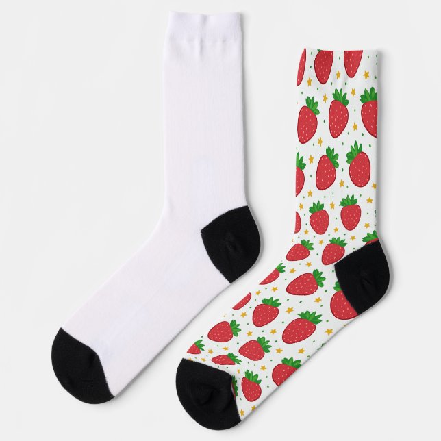 Niedliche Erdbeersocken Socken (Linkes Detail)