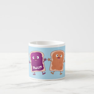 Niedliche Erdnussbutter und Gelee-Sandwich-Cartoon Espressotasse