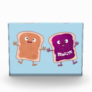 Niedliche Erdnussbutter und Gelee-Sandwich-Cartoon Fotoblock