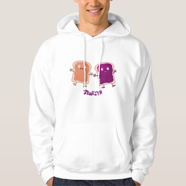 Niedliche Erdnussbutter und Gelee-Sandwich-Cartoon Hoodie (Vorderseite)