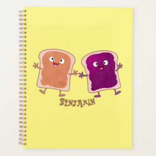 Niedliche Erdnussbutter und Gelee-Sandwich-Cartoon Planer