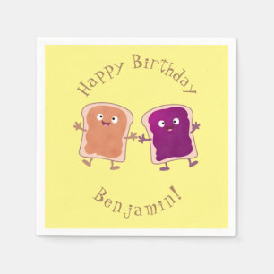 Niedliche Erdnussbutter und Gelee-Sandwich-Cartoon Serviette