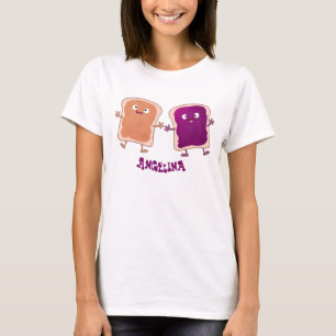 Niedliche Erdnussbutter und Gelee-Sandwich-Cartoon T-Shirt
