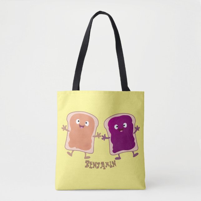 Niedliche Erdnussbutter und Gelee-Sandwich-Cartoon Tasche (Vorderseite)