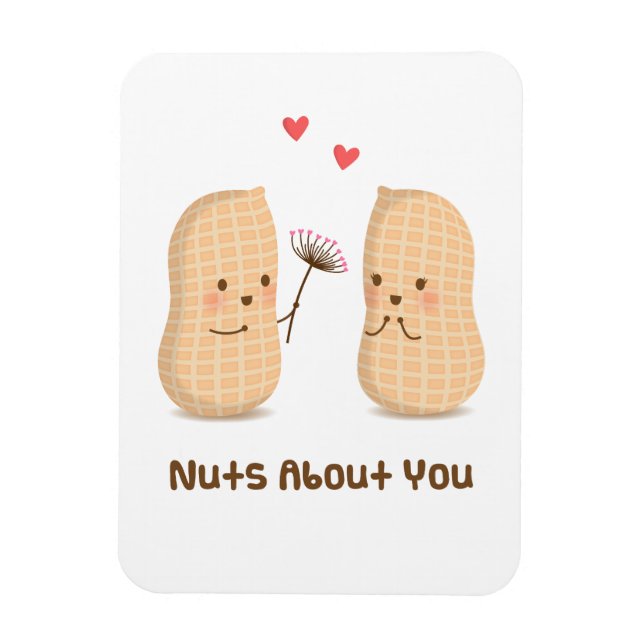 Niedliche Erdnüsse Nüsse über Ihr Valentinpuppen Magnet (Vertikal)