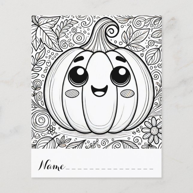 Niedliche Erntedank Pumpkin-Farbseiten Flyer (Vorne)