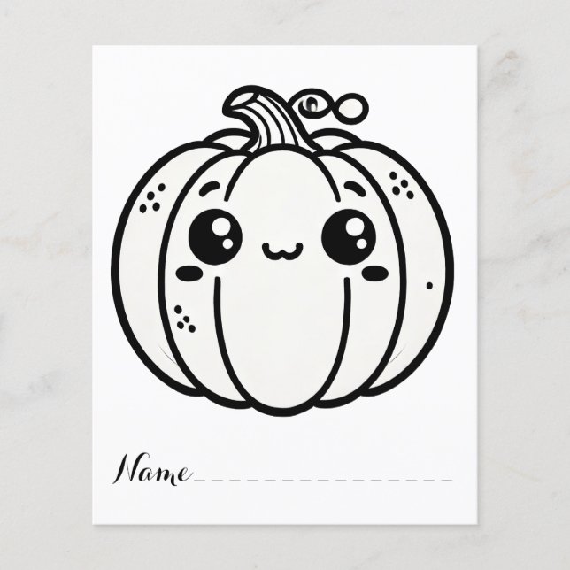 Niedliche Erntedank Pumpkin-Farbseiten Flyer (Vorne)
