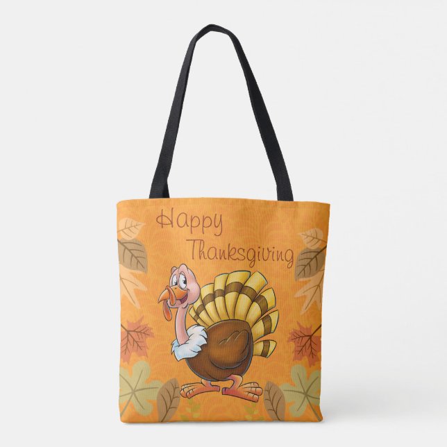 Niedliche Erntedank-Taschen-Cartoontasche mit Tasche (Rückseite)