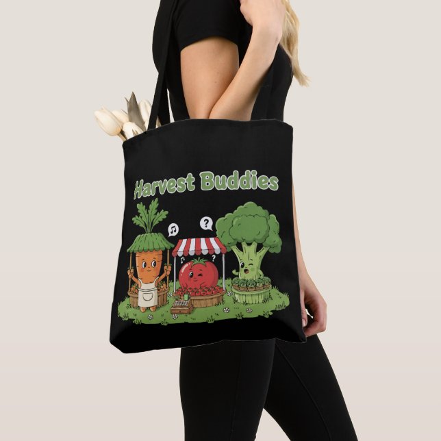 Niedliche Erntefreunde Gemüsefreunde Bauern- Tasche (Von Nahem)