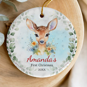 Niedliche erste Baby Weihnachtsjungfrau Keramik Ornament