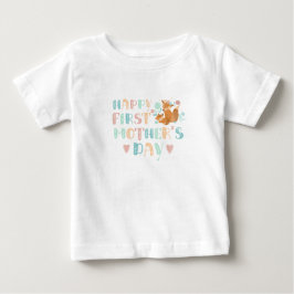 Niedliche Erste Mütter Tag Boho Typografie Baby T-shirt