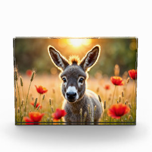 Niedliche Eselspopäden schmücken Tierkunst Fotoblock