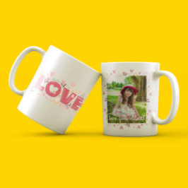 Niedliche essbare Pastell-Liebe mit Foto Kaffeetasse