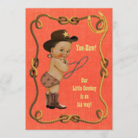 Niedliche ethnische kleine Cowboy-Baby-Dusche