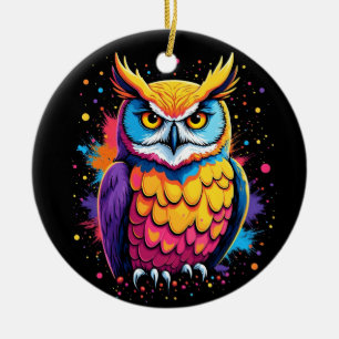 Niedliche Eukalyptuskunst Owl Nocturnal Bird Lover Keramik Ornament