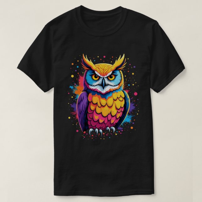 Niedliche Eukalyptuskunst Owl Nocturnal Bird Lover T-Shirt (Design vorne)