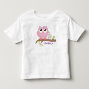 Niedliche Eule addieren Namenskleinkindmädchen-T  Kleinkind T-shirt