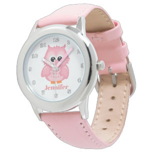 Niedliche Eule addieren Namensmädchenuhr Armbanduhr