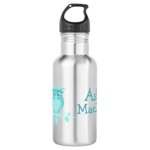 Niedliche Eule Aqua Minze Kinder trinken Flasche Trinkflasche