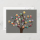 Niedliche Eule auf Hintergrund des Baum-| Postkarte (Vorne/Hinten)