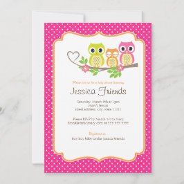 niedliche Eule Babydusche Einladung