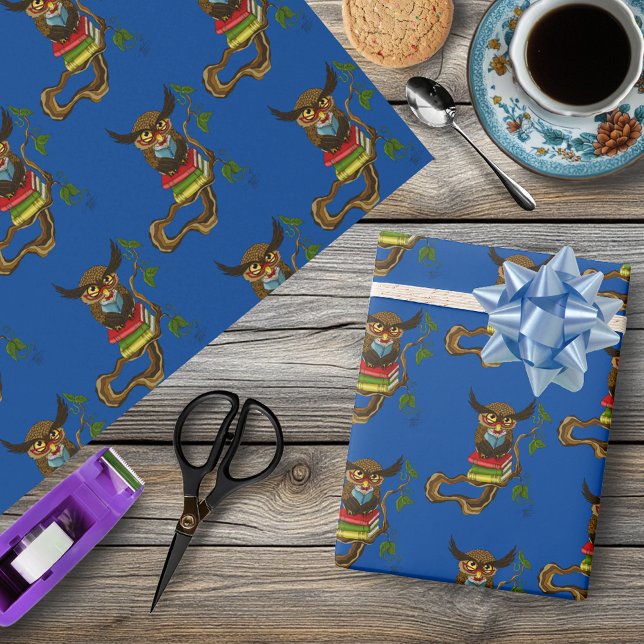 Niedliche Eule-Bücher Geschenkpapier (Von Creator hochgeladen)