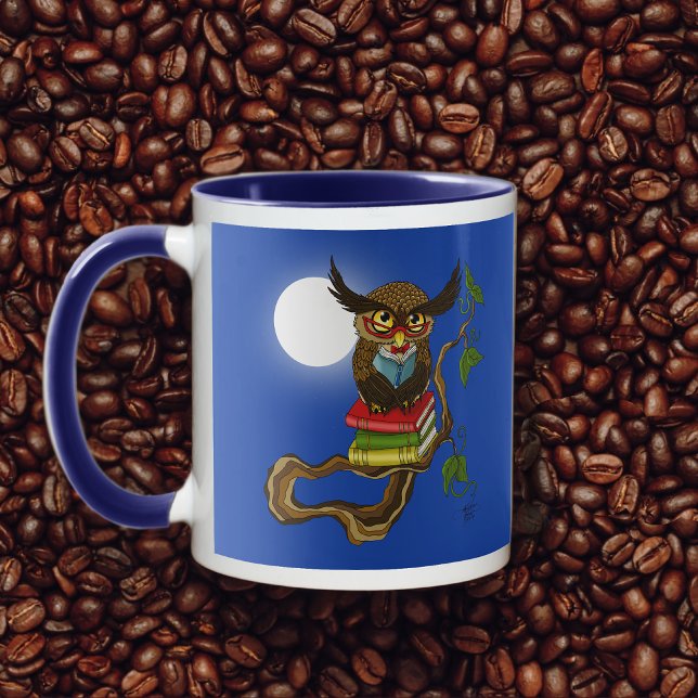 Niedliche Eule-Bücher Tasse (Von Creator hochgeladen)